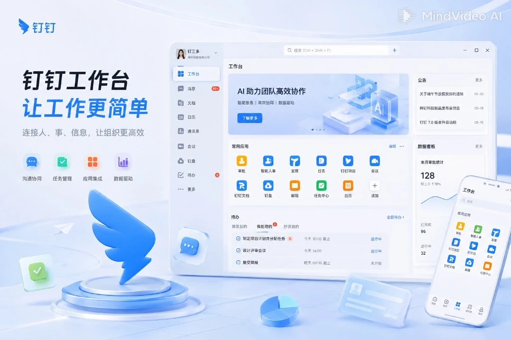 钉钉AI9.0数字化智能移动办公平台视频头图